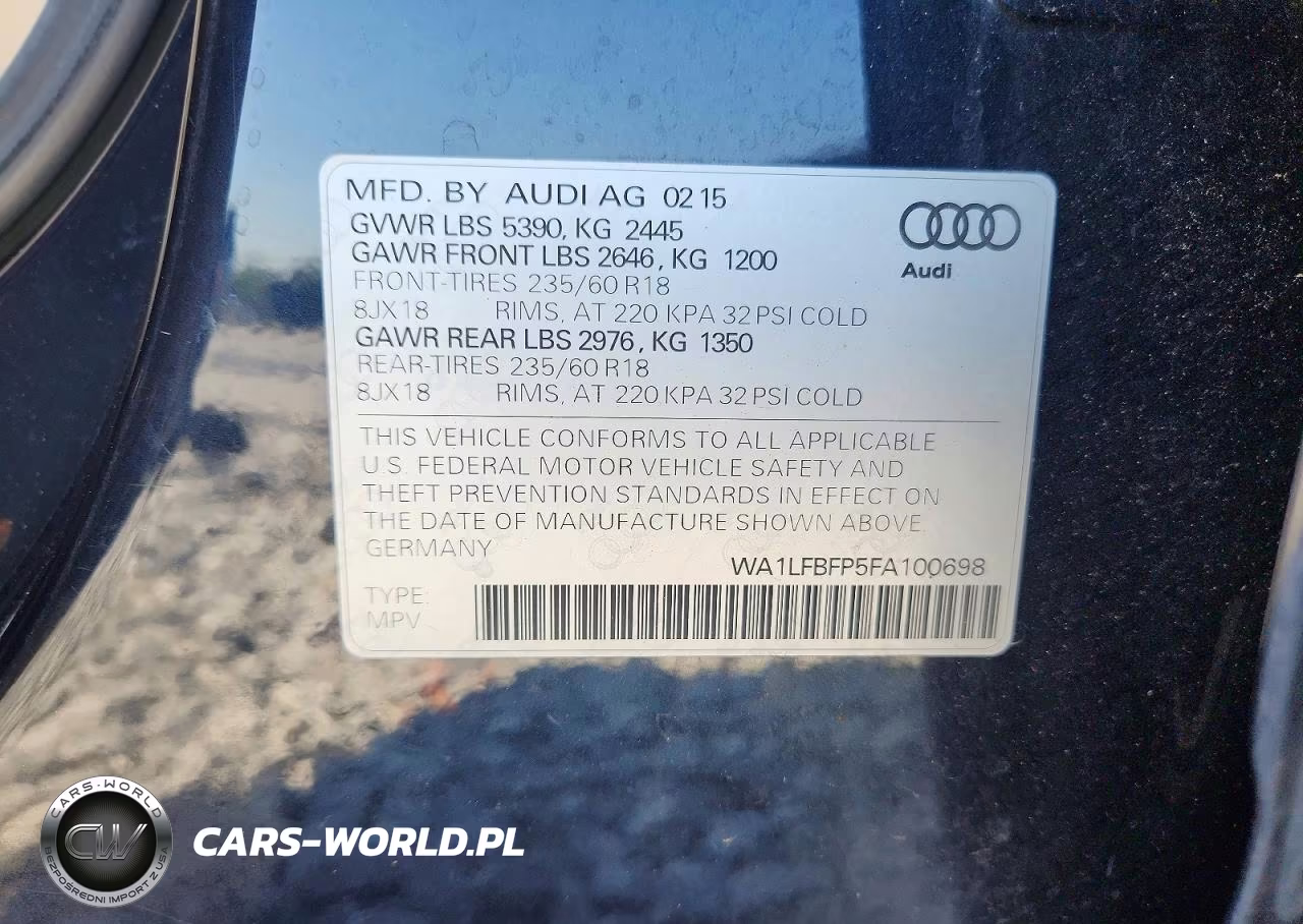 2015 Audi Q5 Premium Plus VIN:WA1LFBFP5FA100698 - 13