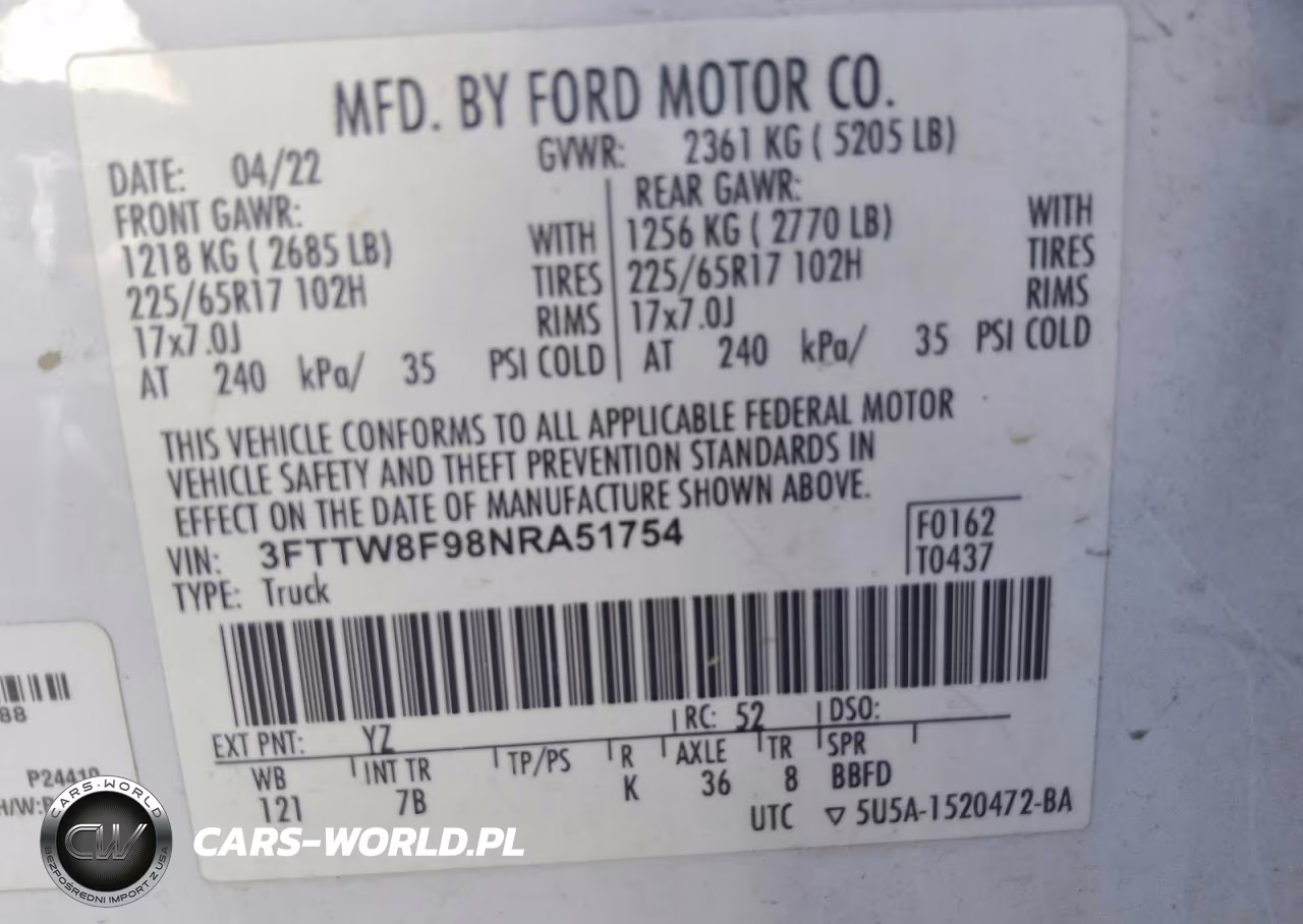 2022 Ford Maverick Xl VIN:3FTTW8F98NRA51754 - 12