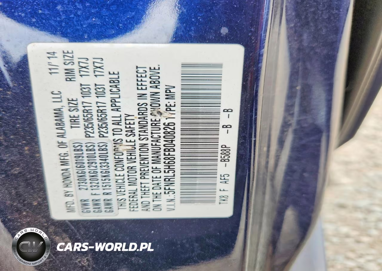 2015 Honda Odyssey Exl VIN:5FNRL5H68FB040826 - 13