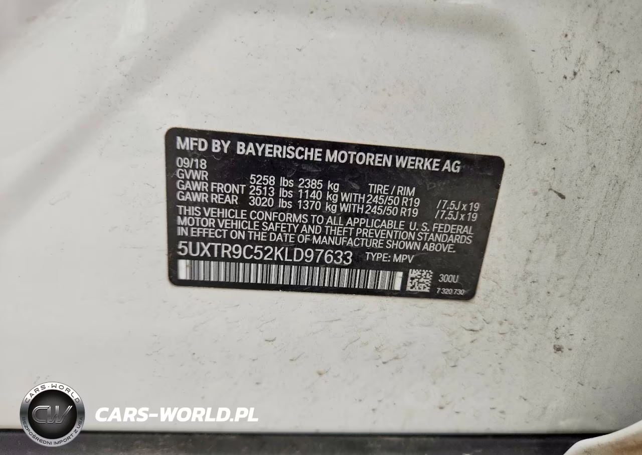 2019 BMW X3 xDrive30I VIN:5UXTR9C52KLD97633 - 12