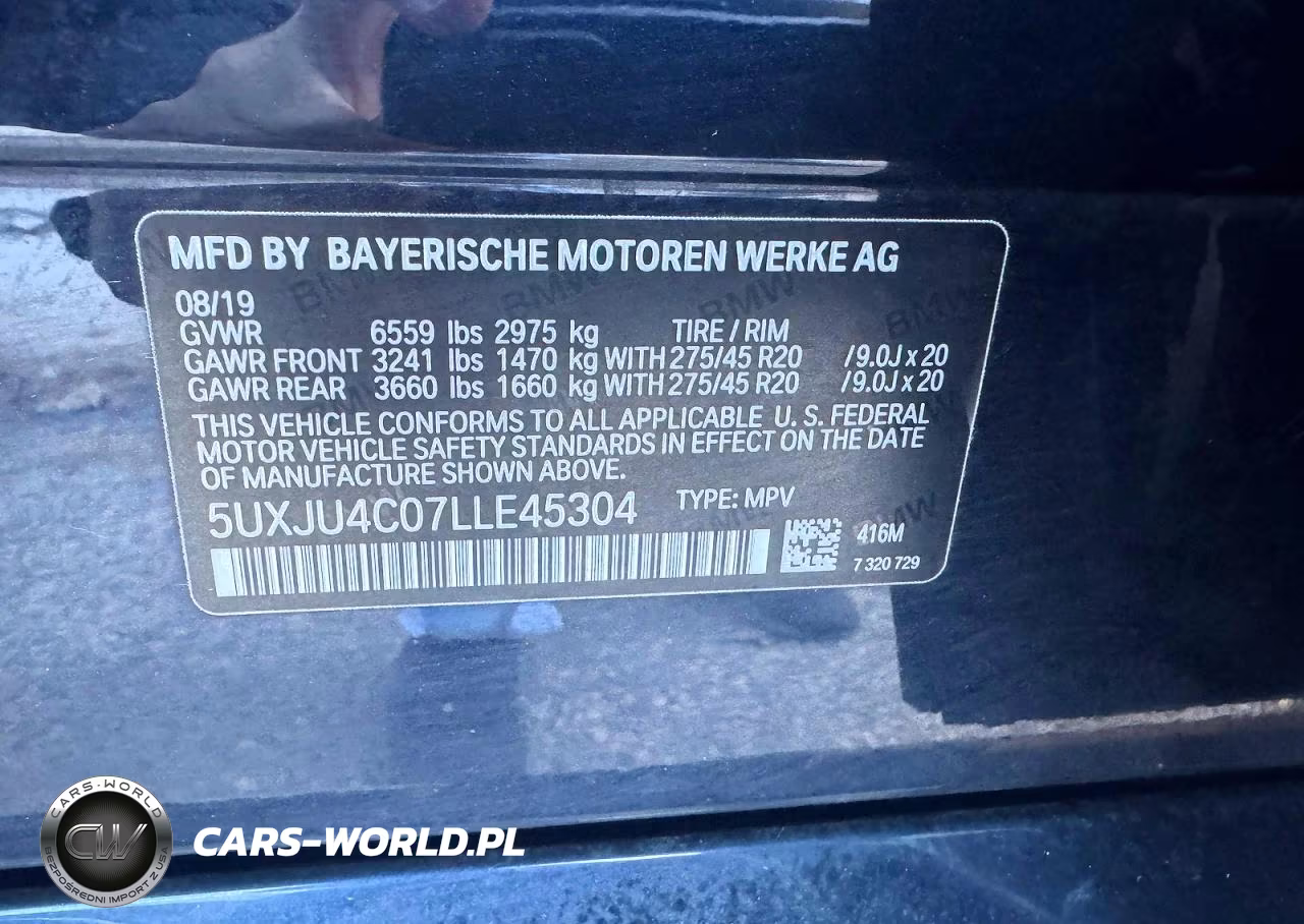 2020 BMW X5 M50I VIN:5UXJU4C07LLE45304 - 12