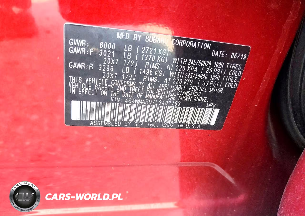 2020 Subaru Ascent Touring VIN:4S4WMARD7L3402753 - 13