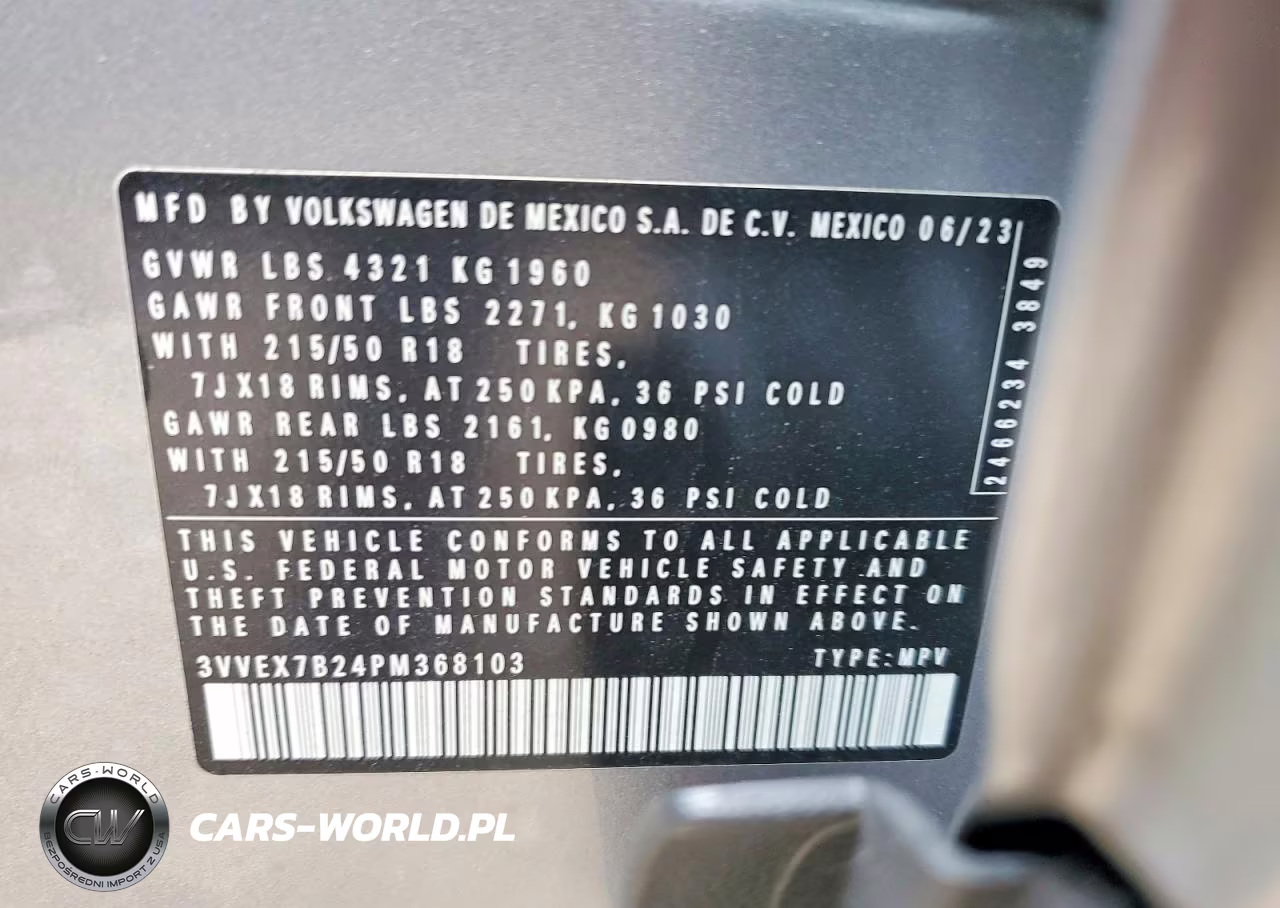 2023 Volkswagen Taos Se VIN:3VVEX7B24PM368103 - 12