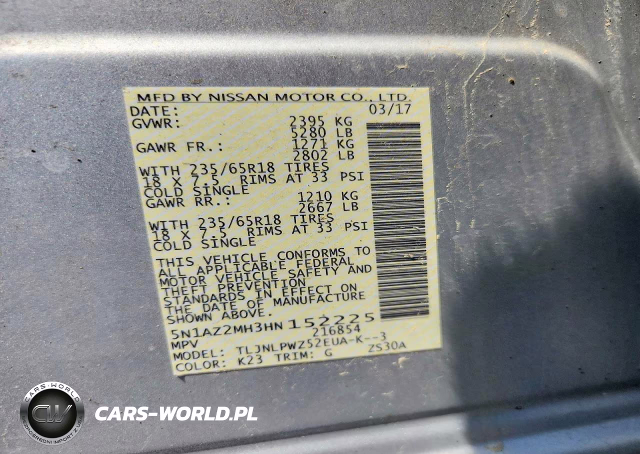 2017 Nissan Murano S VIN:5N1AZ2MH3HN152225 - 13