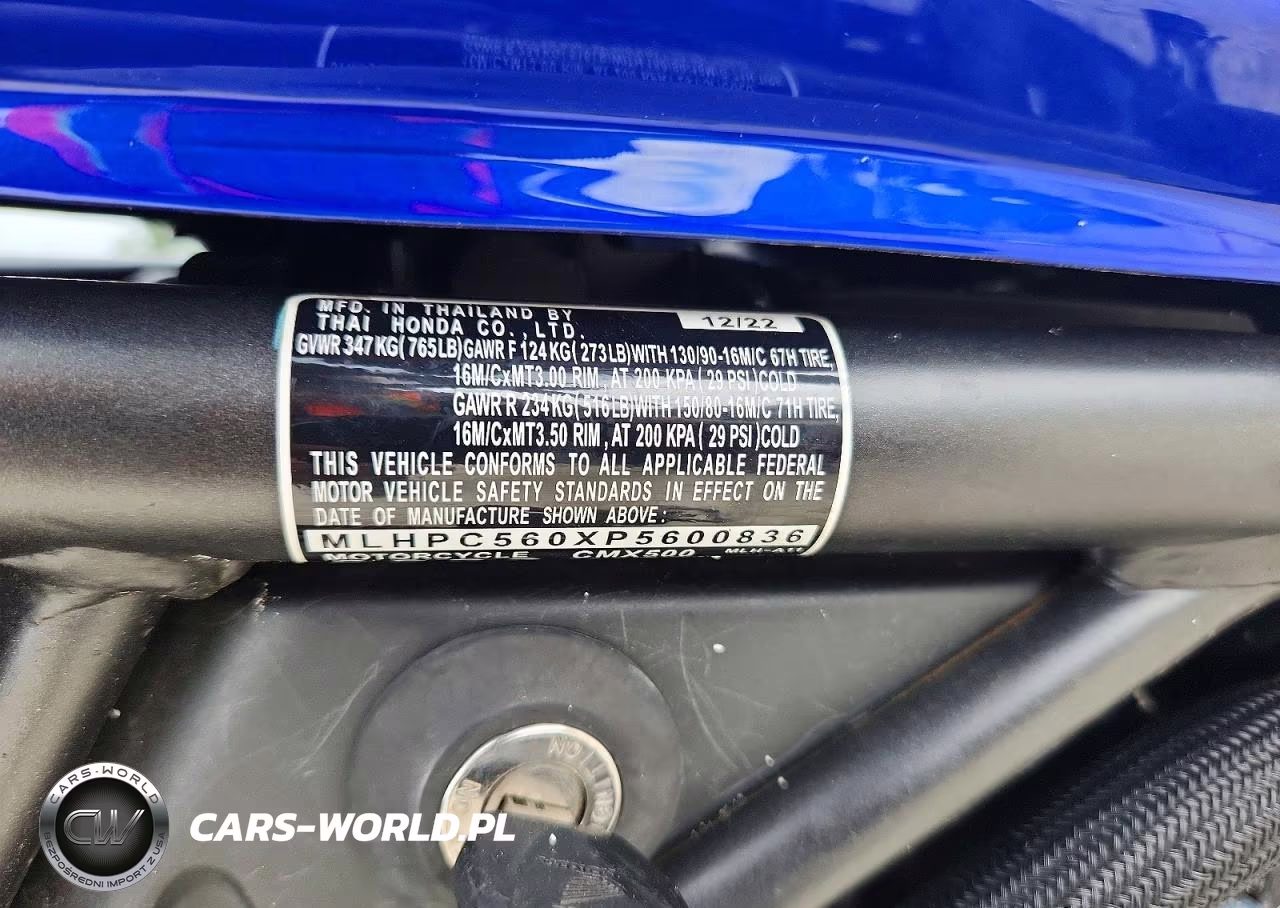 2023 Honda Cmx500 VIN:MLHPC560XP5600836 - 9