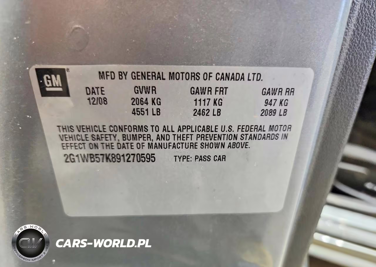2009 Chevrolet Impala Ls VIN:2G1WB57K891270595 - 13
