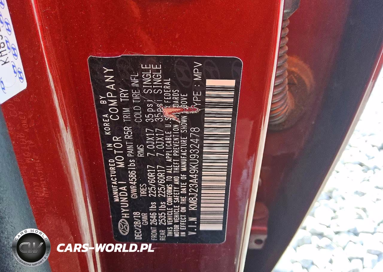 2019 Hyundai Tucson Se VIN:KM8J23A49KU932478 - 13