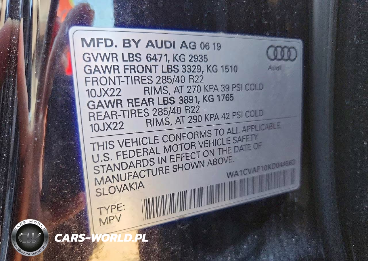2019 Audi Q8 Prestige VIN:WA1CVAF10KD044963 - 13