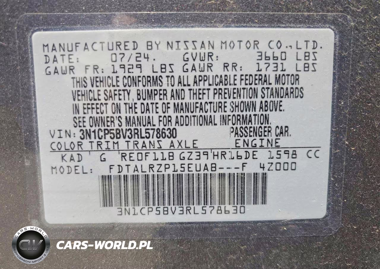 2024 Nissan Kicks S VIN:3N1CP5BV3RL578630 - 14