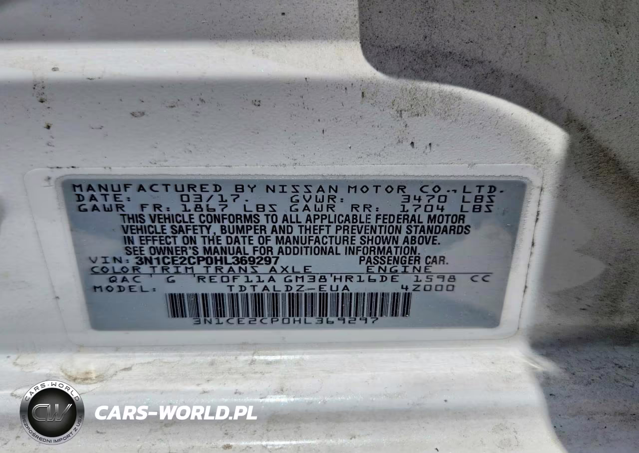 2017 Nissan Versa Note Sv VIN:3N1CE2CP0HL369297 - 12