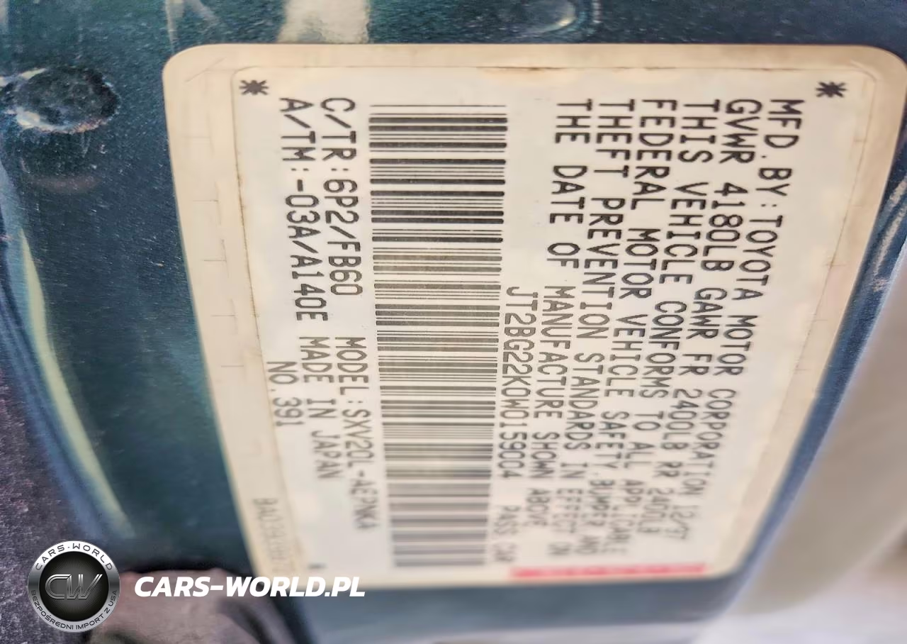 1998 Toyota Camry Le VIN:JT2BG22K0W0159004 - 12