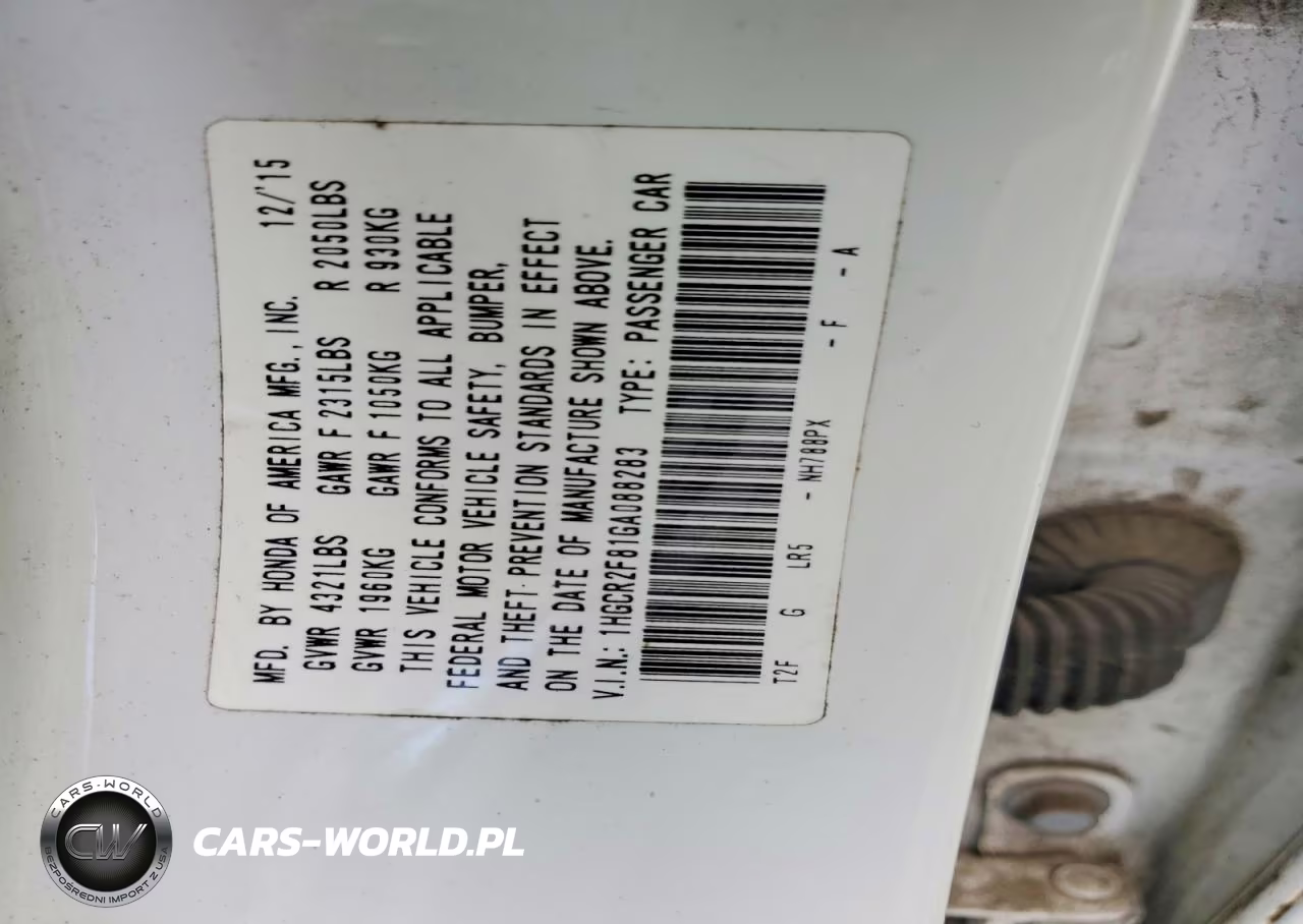 2016 Honda Accord Exl VIN:1HGCR2F81GA088283 - 12