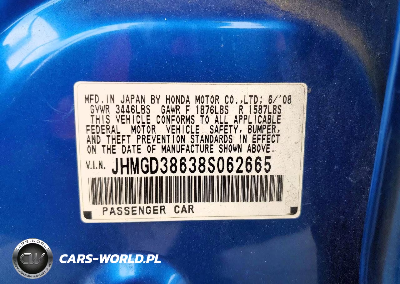 2008 Honda Fit Sport VIN:JHMGD38638S062665 - 12