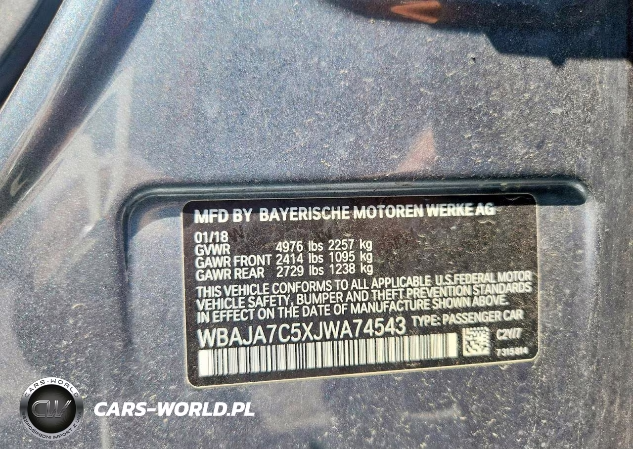 2018 BMW 530 Xi VIN:WBAJA7C5XJWA74543 - 13