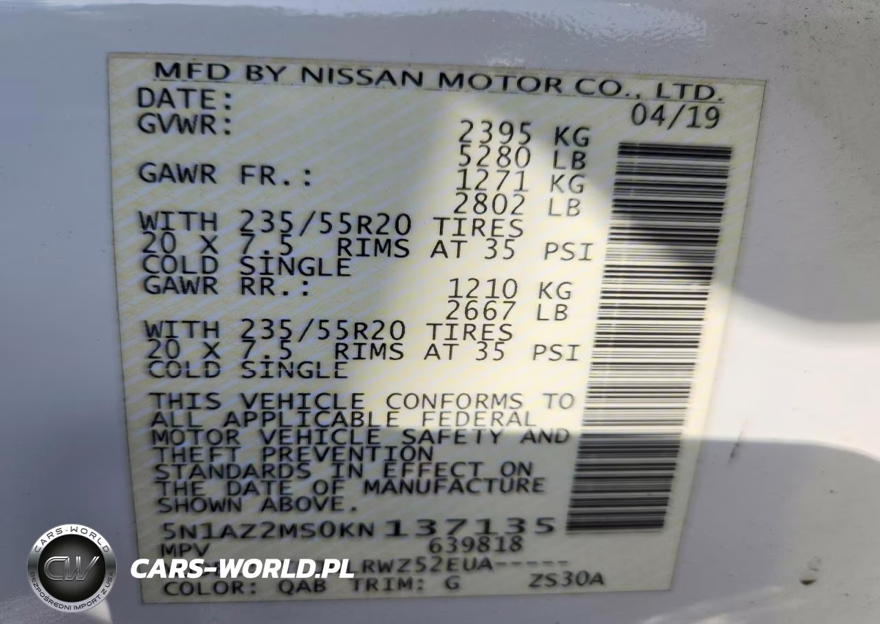 2019 Nissan Murano Sl VIN:5N1AZ2MS0KN137135 - 13
