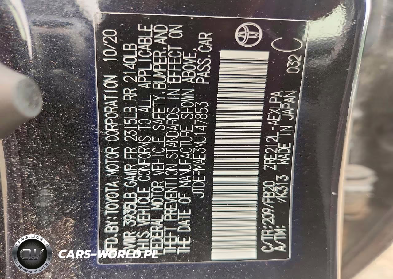2021 Toyota Corolla Le VIN:JTDEPMAE3MJ147853 - 12