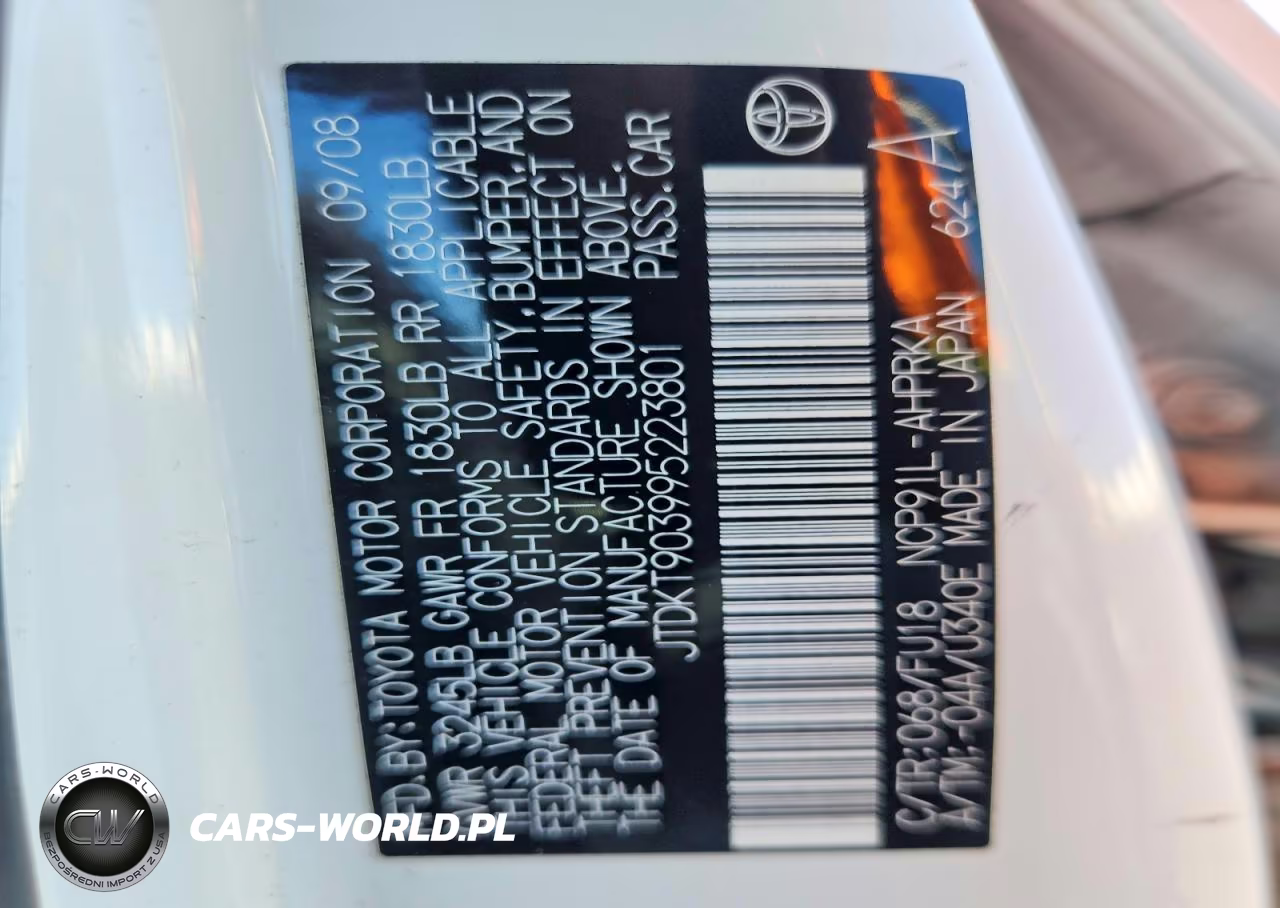 2009 Toyota Yaris Base VIN:JTDKT903995223801 - 12