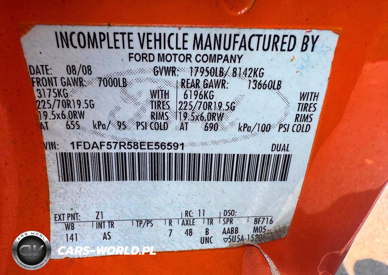 2008 Ford F550 Super VIN:1FDAF57R58EE56591 - 10