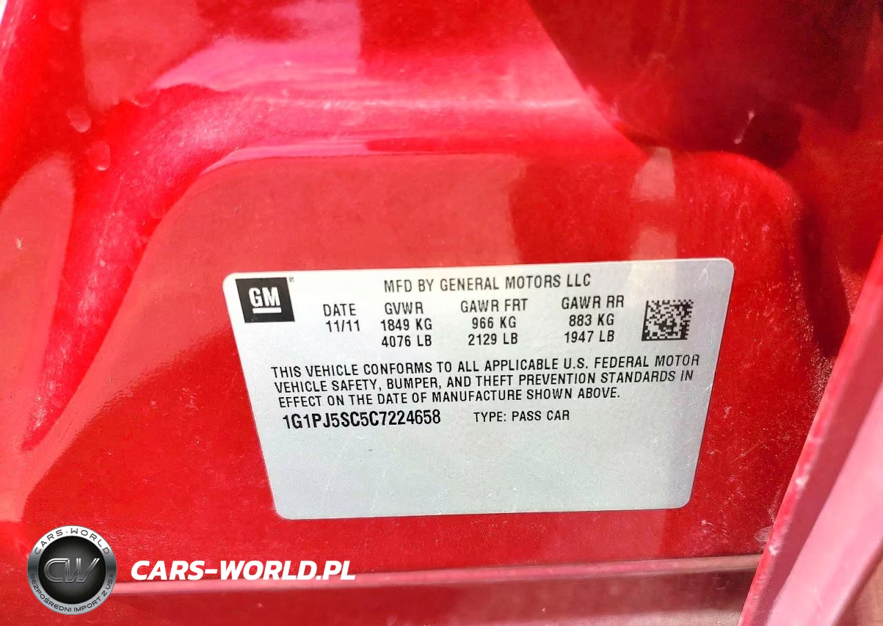 2012 Chevrolet Cruze Eco VIN:1G1PJ5SC5C7224658 - 12