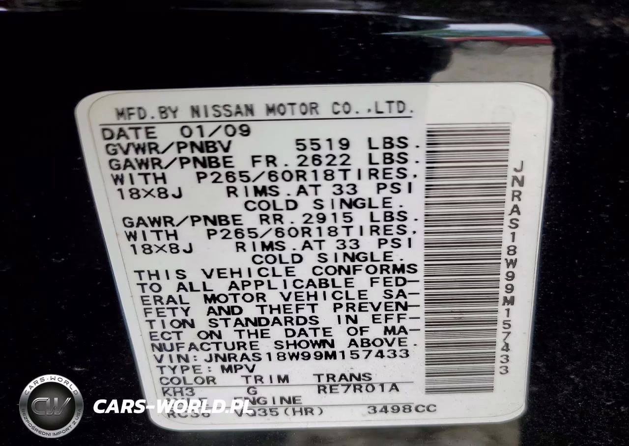 2009 Infiniti Fx35 Base VIN:JNRAS18W99M157433 - 13