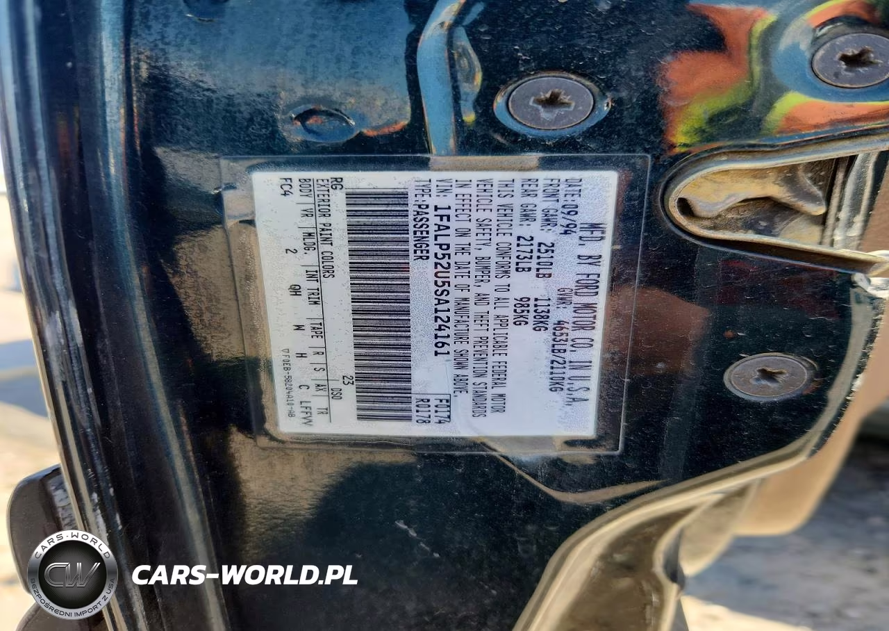 1995 Ford Taurus Gl VIN:1FALP52U5SA124161 - 13