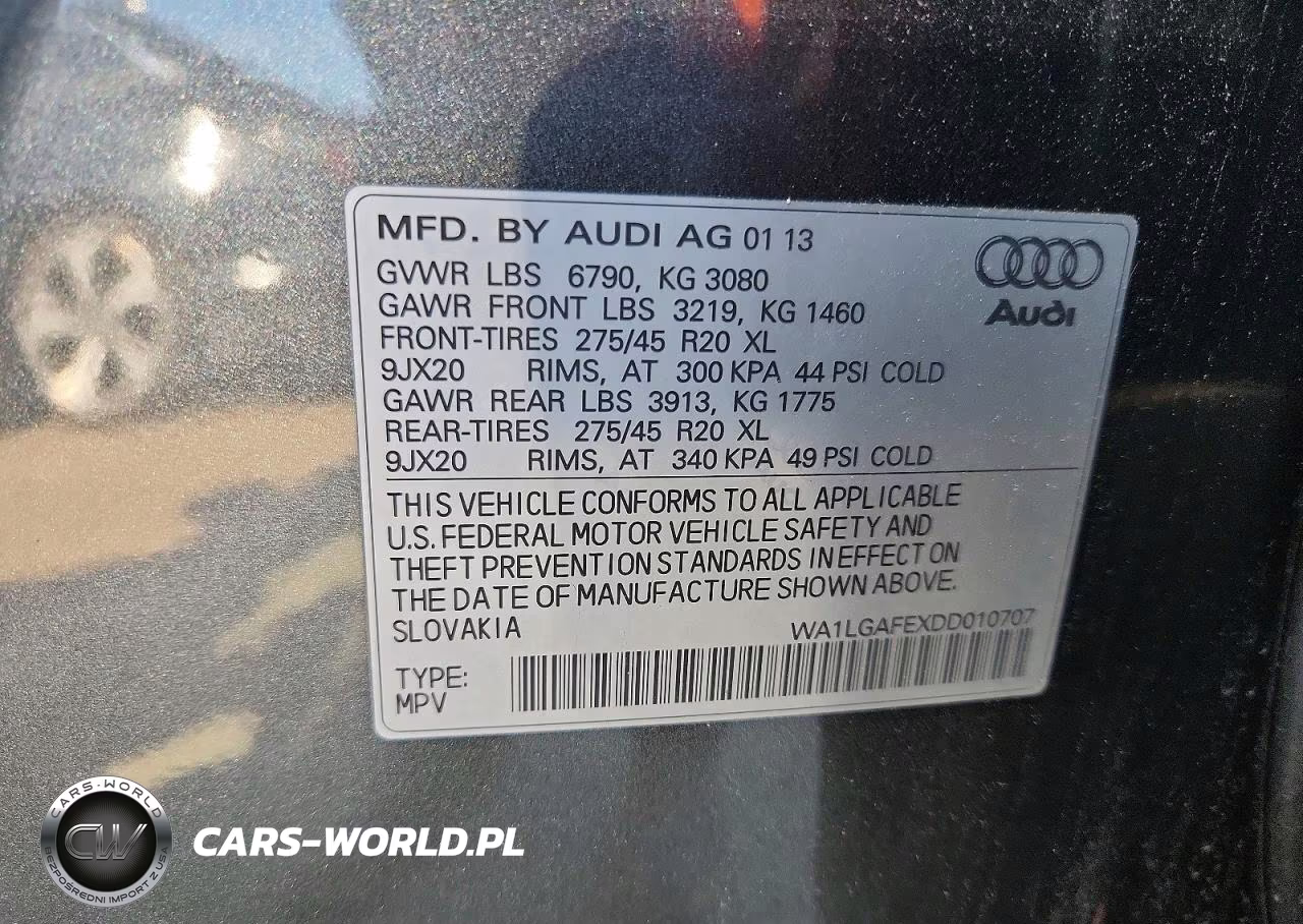 2013 Audi Q7 Premium Plus VIN:WA1LGAFEXDD010707 - 13