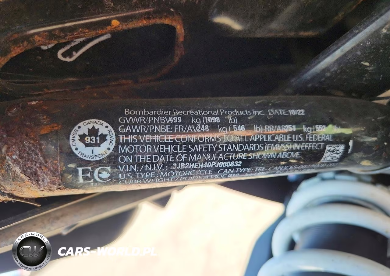 2023 Can-Am Ryker Rally Edition VIN:3JB2HEH40PJ000632 - 9
