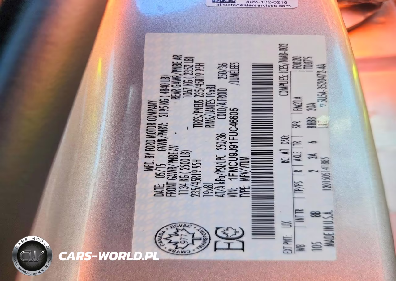 2015 Ford Escape Titanium VIN:1FMCU9J91FUC46605 - 14