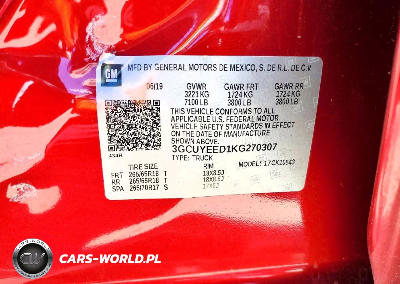 2019 Chevrolet Silverado K1500 Rst VIN:3GCUYEED1KG270307 - 12