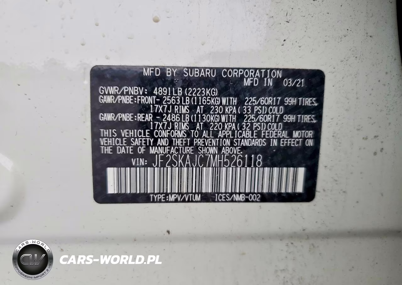 2021 Subaru Forester Premium VIN:JF2SKAJC7MH526118 - 14