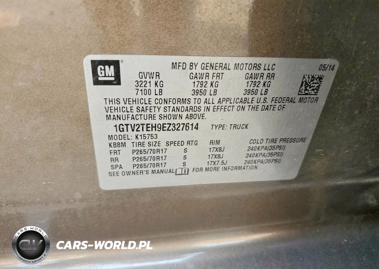 2014 GMC Sierra K1500 VIN:1GTV2TEH9EZ327614 - 13