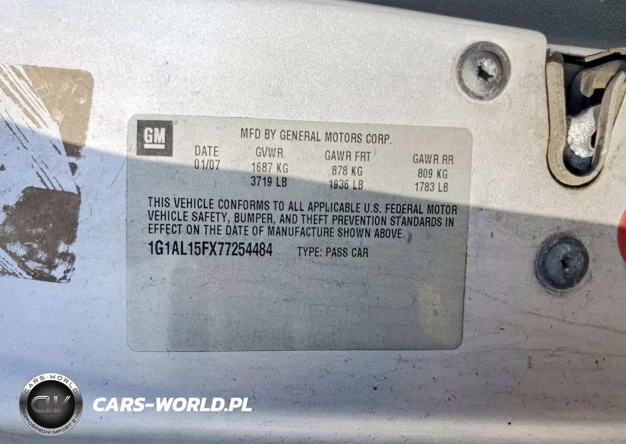 2007 Chevrolet Cobalt Lt VIN:1G1AL15FX77254484 - 12