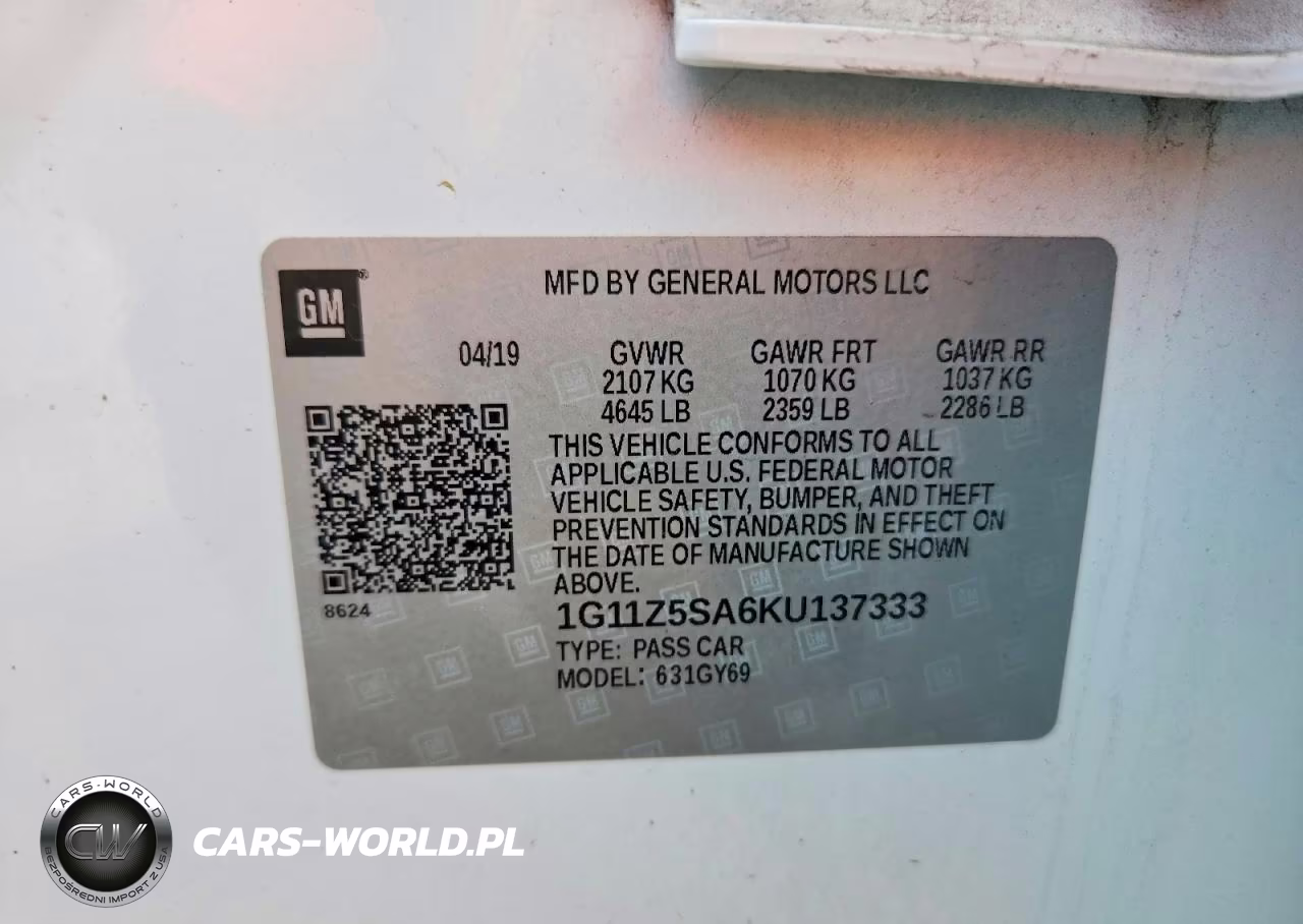 2019 Chevrolet Impala Lt VIN:1G11Z5SA6KU137333 - 12