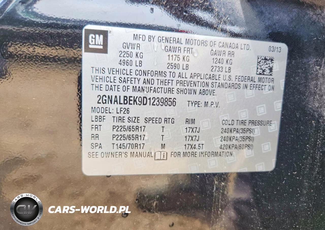 2013 Chevrolet Equinox Ls VIN:2GNALBEK9D1239856 - 13