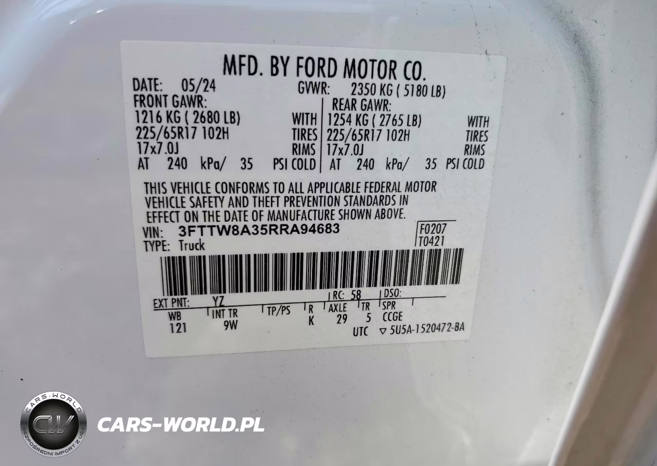 2024 Ford Maverick Xl VIN:3FTTW8A35RRA94683 - 12