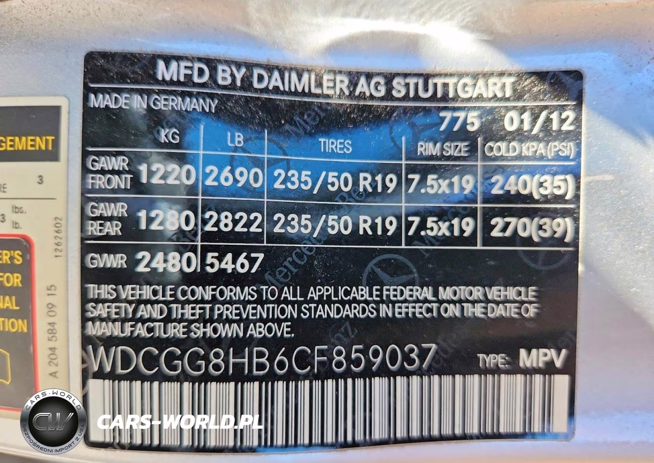 2012 Mercedes-Benz Glk 350 4Matic VIN:WDCGG8HB6CF859037 - 13