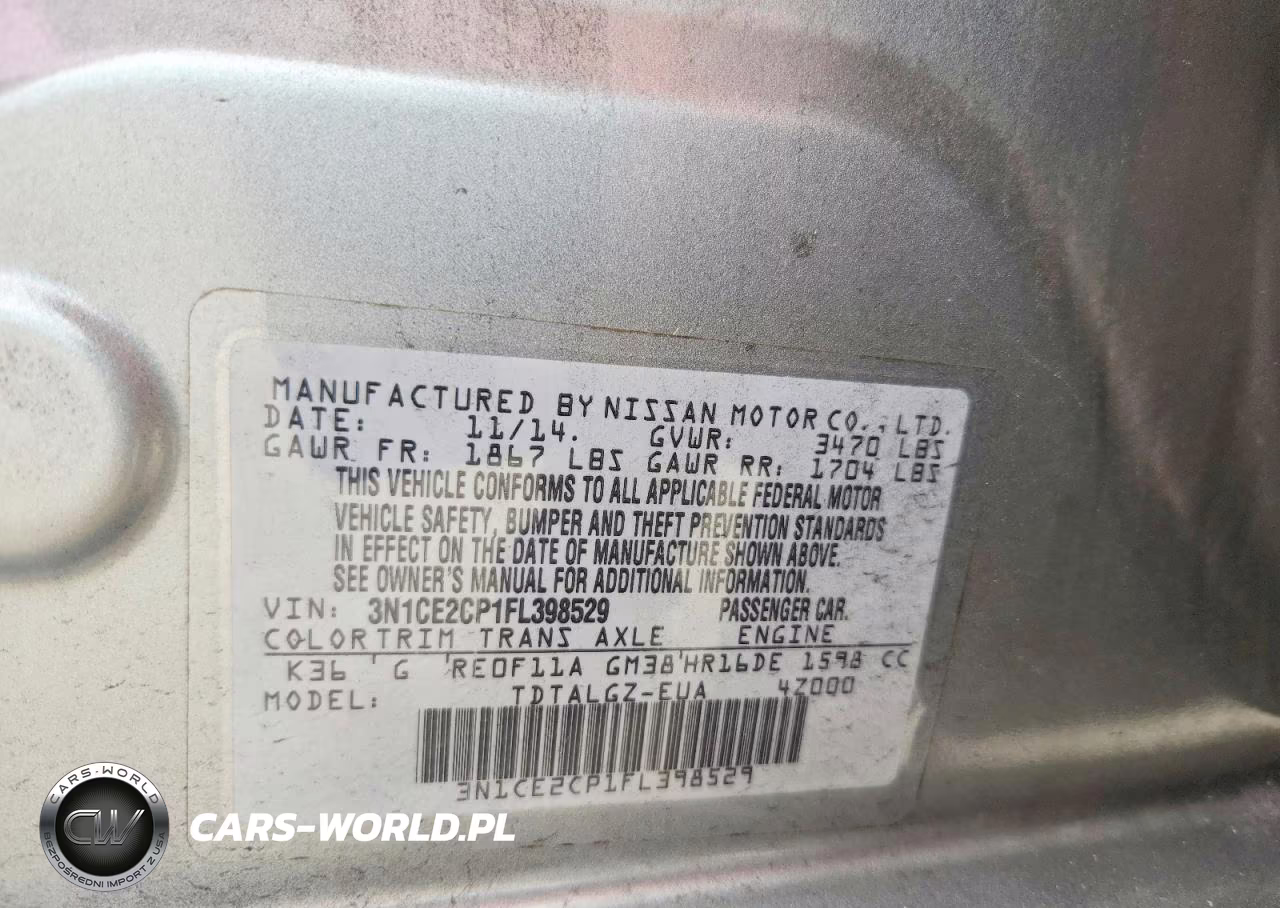 2015 Nissan Versa Note Sr VIN:3N1CE2CP1FL398529 - 13