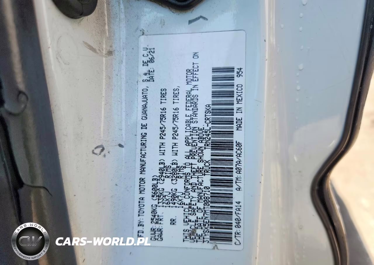 2021 Toyota Tacoma Sr VIN:3TYSX5EN7MT008710 - 12