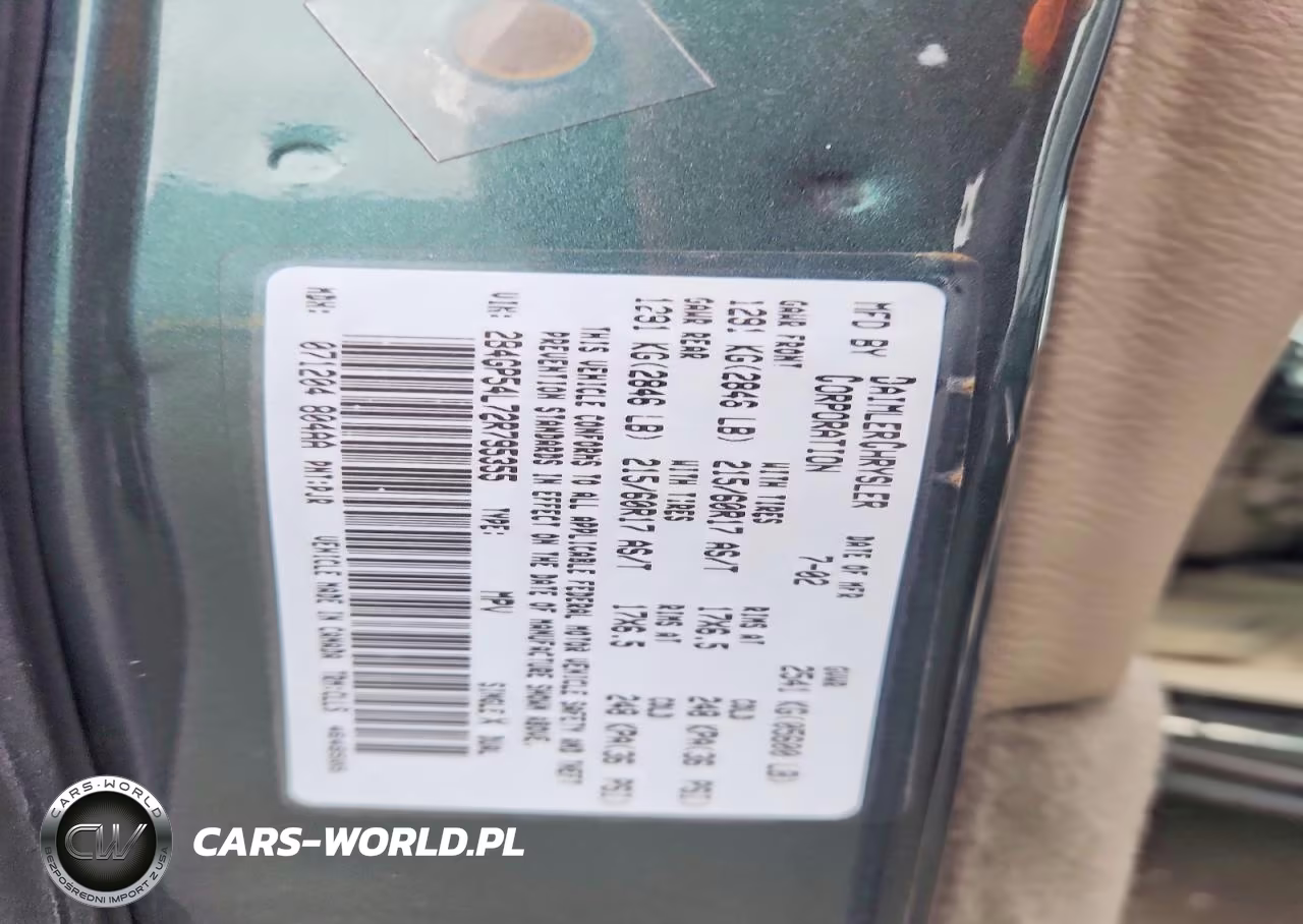 2002 Dodge Grand Caravan Es VIN:2B4GP54L72R795355 - 12