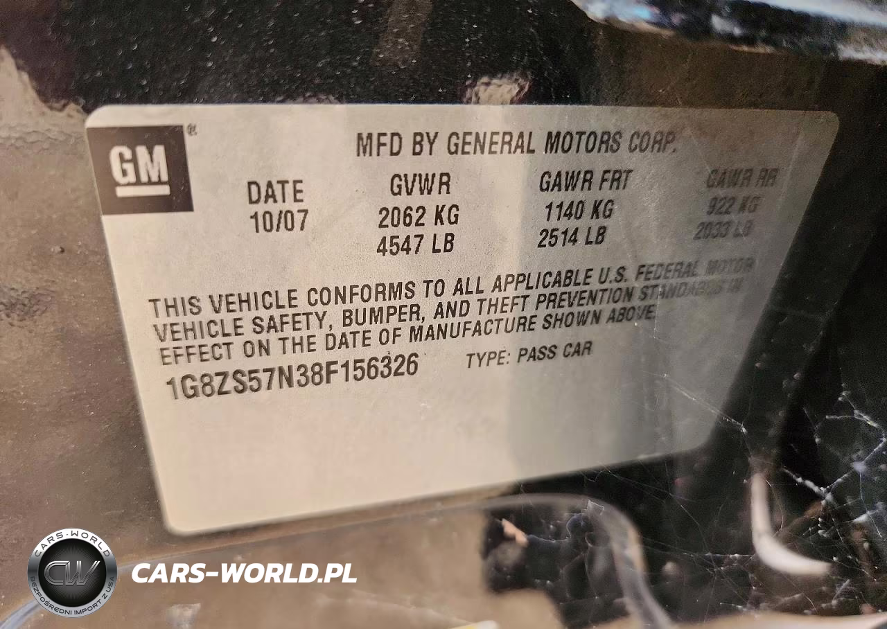 2008 Saturn Aura Xe VIN:1G8ZS57N38F156326 - 12