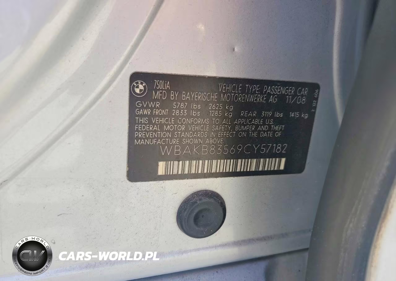 2009 BMW 750 Li VIN:WBAKB83569CY57182 - 12