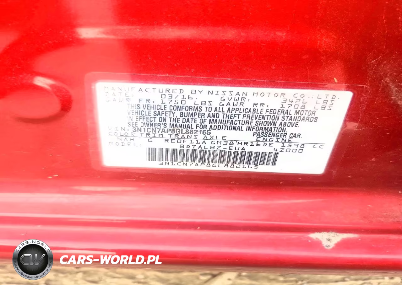2016 Nissan Versa 1.6 Sv VIN:3N1CN7AP8GL882165 - 12
