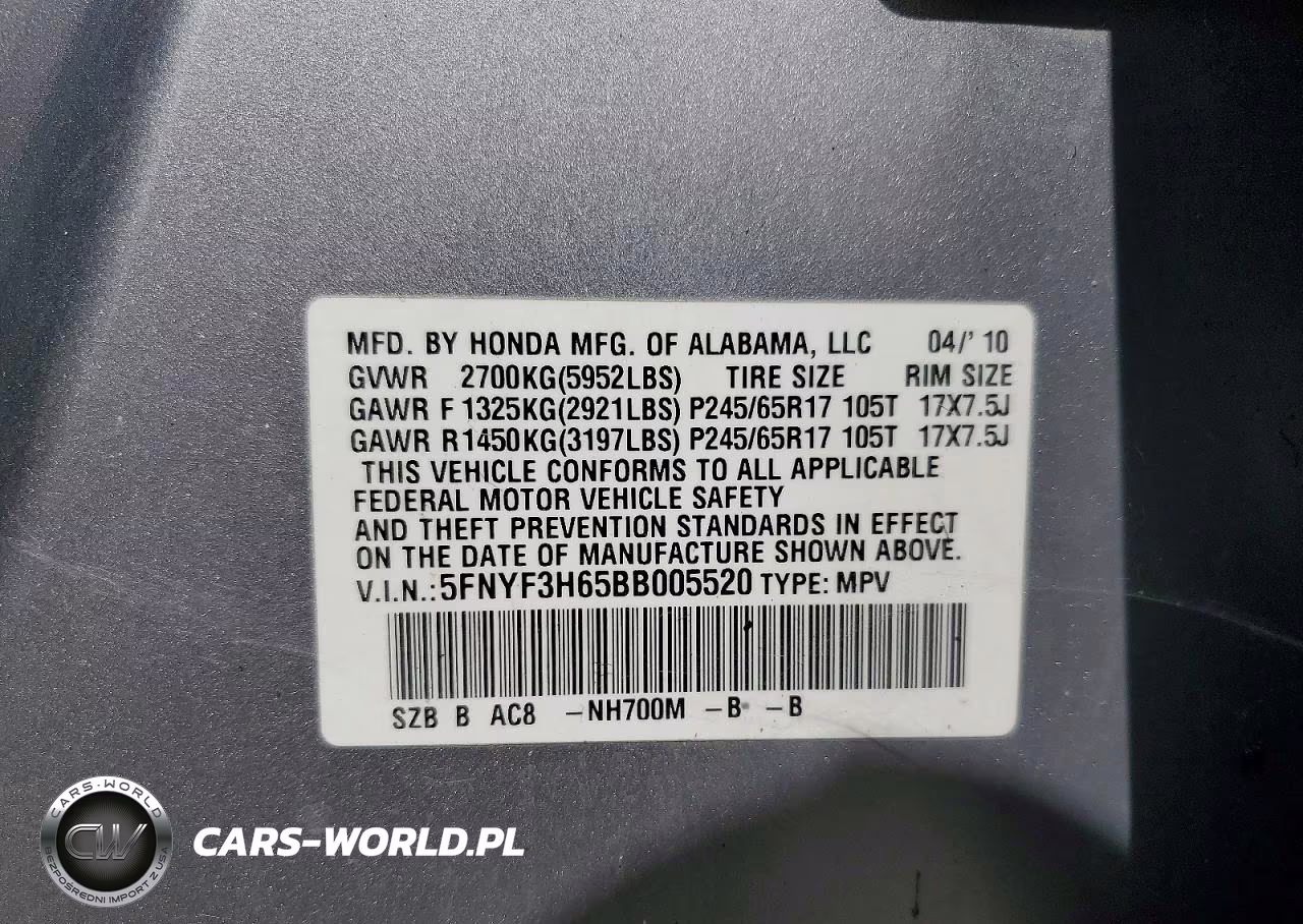 2011 Honda Pilot Exl VIN:5FNYF3H65BB005520 - 13