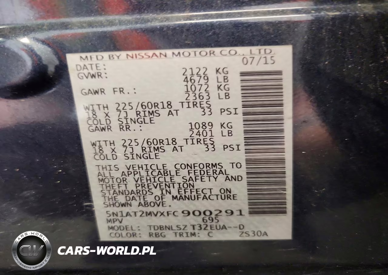2015 Nissan Rogue Sl VIN:5N1AT2MVXFC900291 - 14