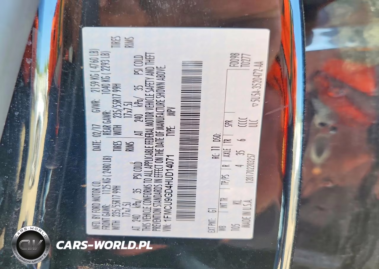 2017 Ford Escape Se VIN:1FMCU9GD4HUD14071 - 13