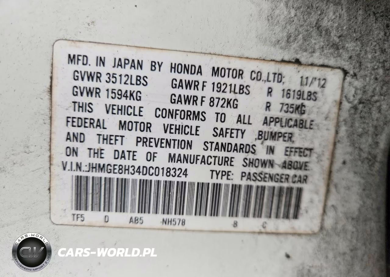 2013 Honda Fit VIN:JHMGE8H34DC018324 - 12