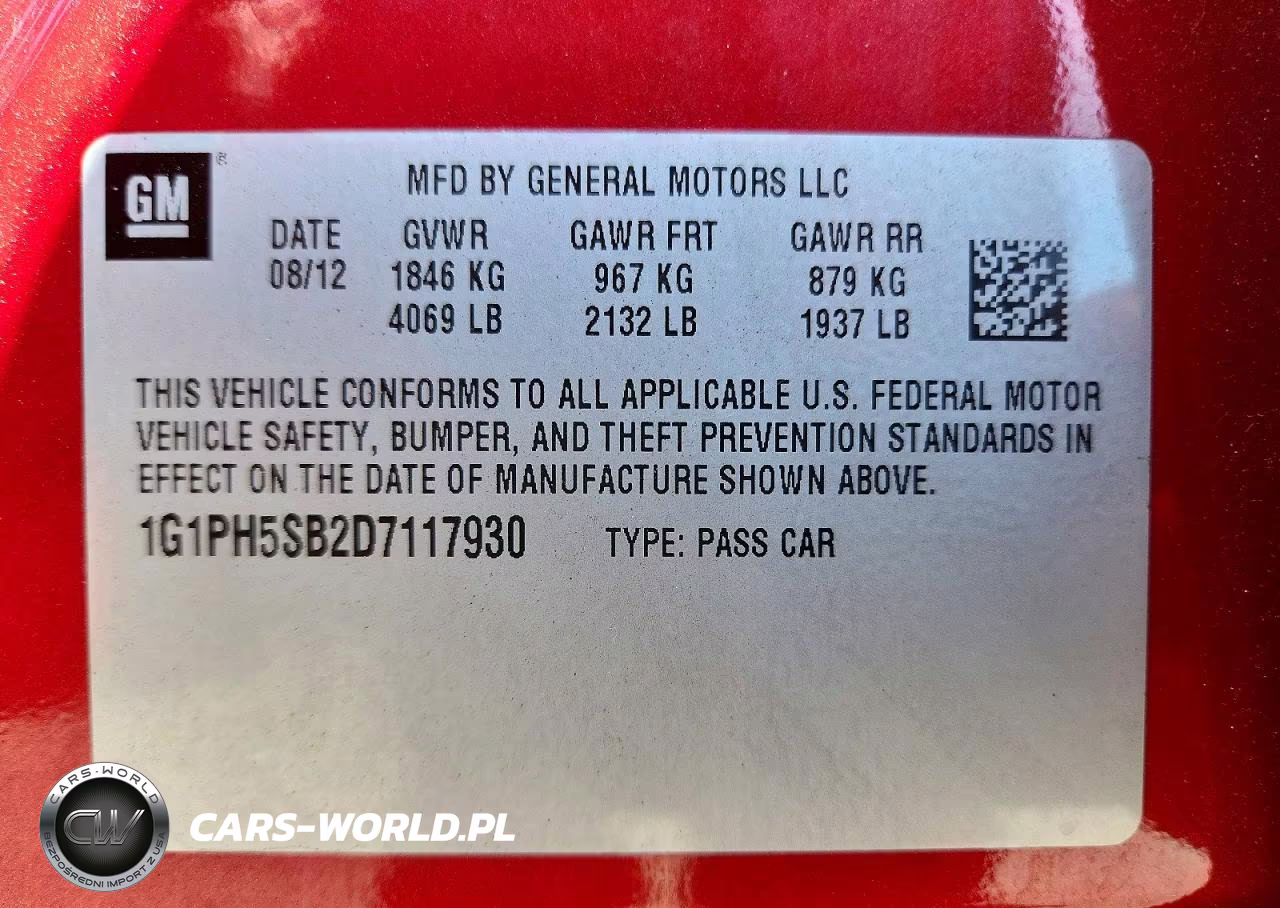 2013 Chevrolet Cruze Eco VIN:1G1PH5SB2D7117930 - 12