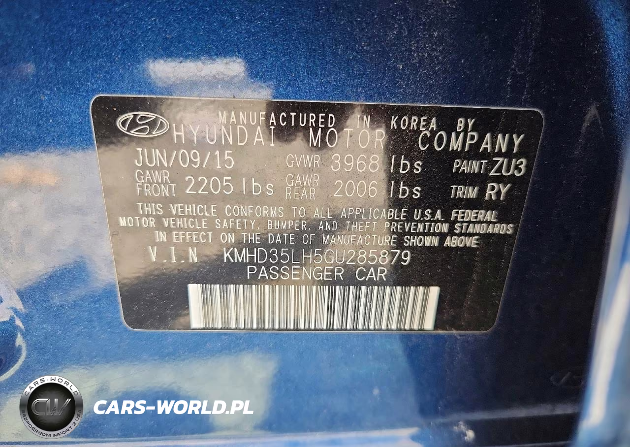 2016 HYUNDAI ELANTRA GT VIN:KMHD35LH5GU285879 - 12