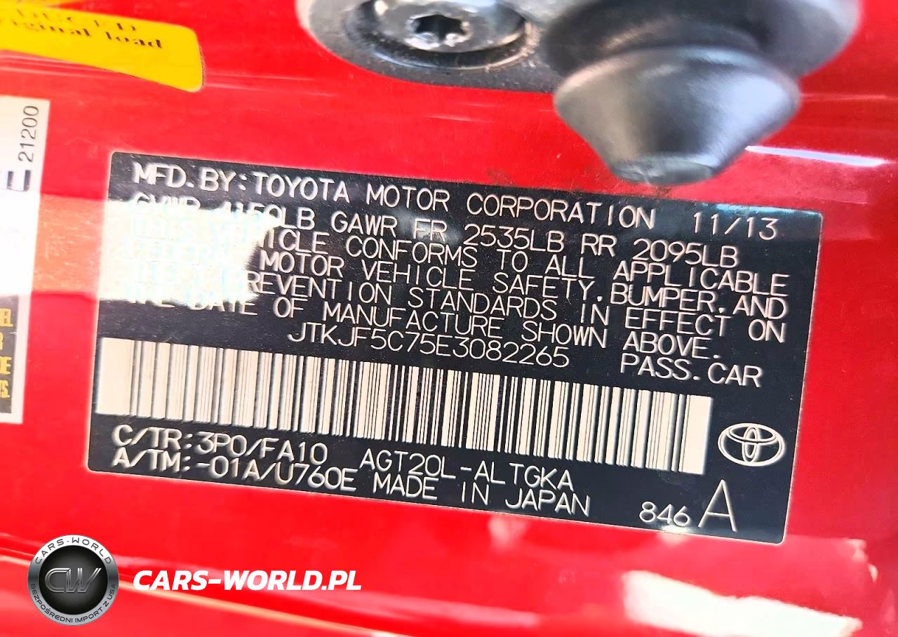 2014 Scion Tc Base VIN:JTKJF5C75E3082265 - 12