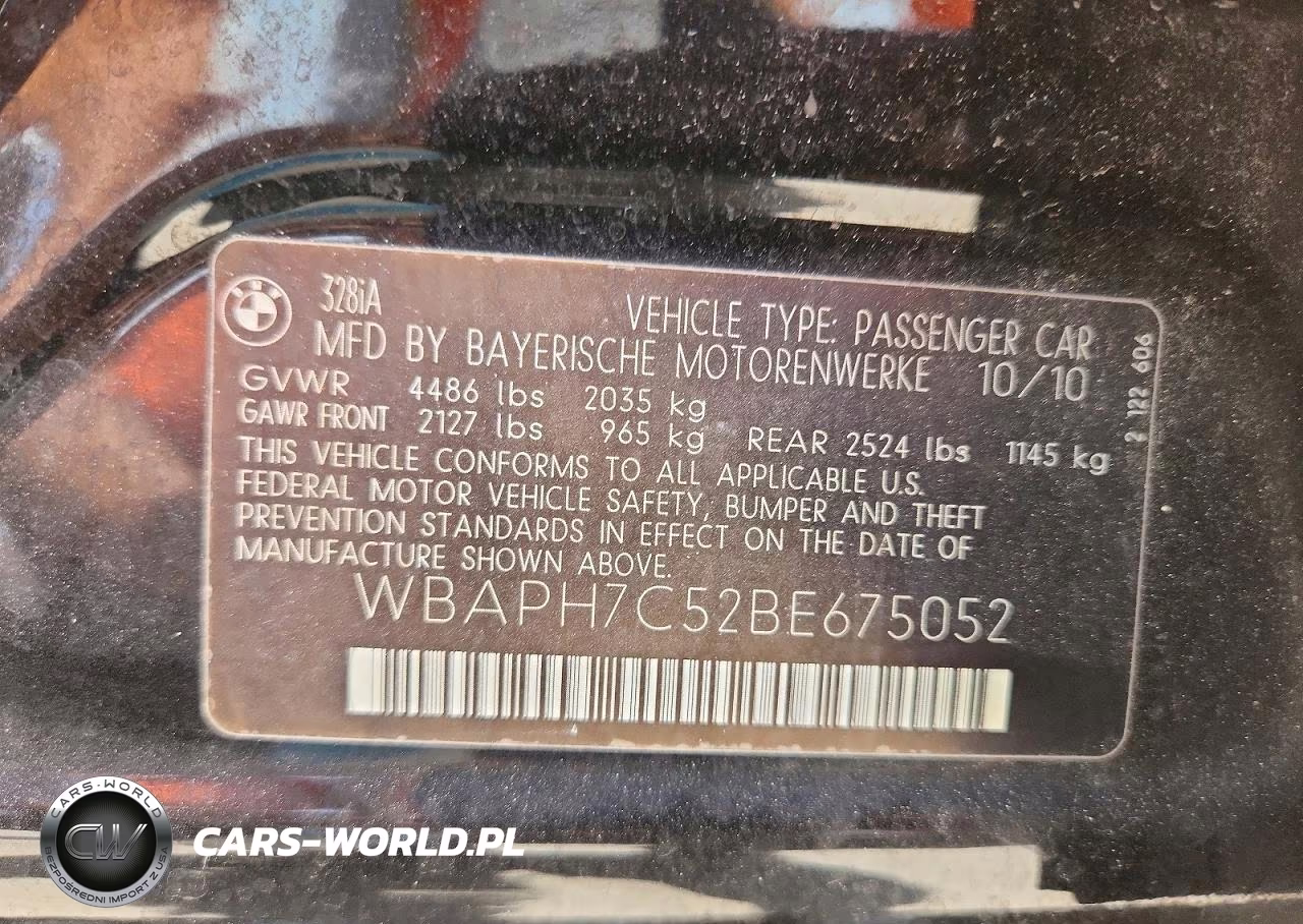 2011 BMW 328 I VIN:WBAPH7C52BE675052 - 12